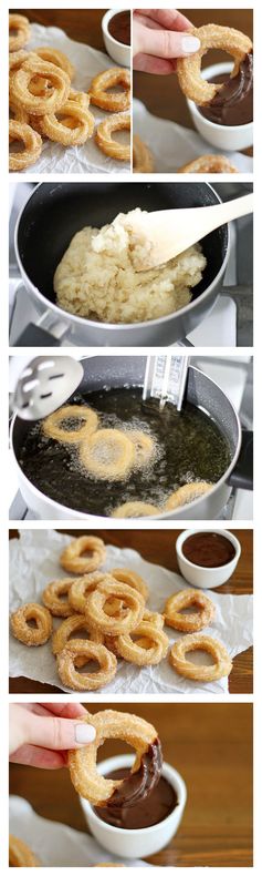 Homemade Churros with Chocolate-Peanut Butter Sauce