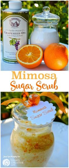 Homemade Mimosa Sugar Scrub