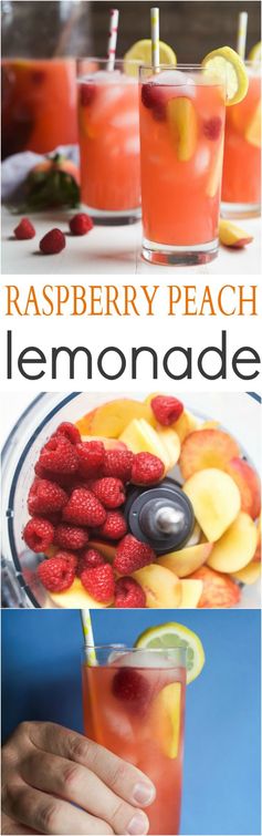 Homemade Raspberry Peach Lemonade