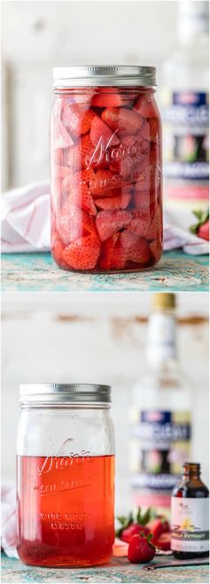 Homemade Strawberry Shortcake Vodka (PLUS Spiked Strawberry Shortcake Ice Cream Floats!