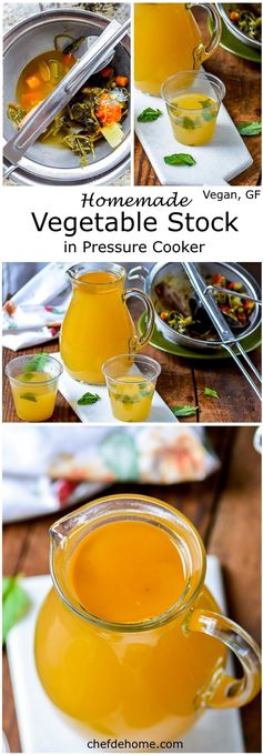 Homemade Vegetable Stock in Pressure Cooker