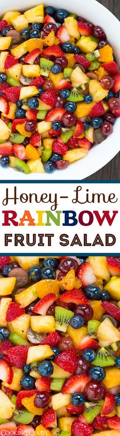 Honey Lime Rainbow Fruit Salad
