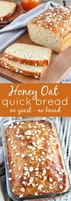 Honey Oat Quick Bread (no yeast, no knead