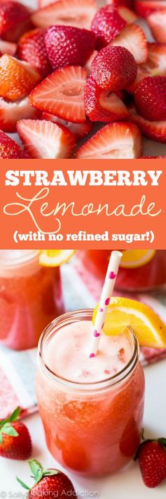 Honey Sweetened Strawberry Lemonade