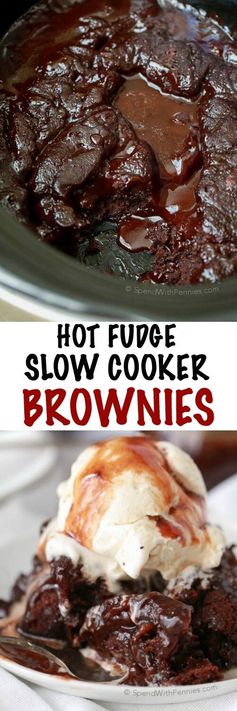 Hot Fudge Slow Cooker Brownies