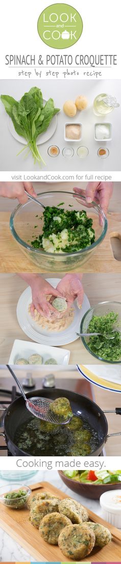 How to make spinach & potato croquette