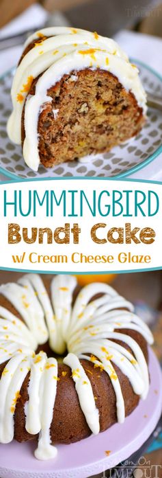 Hummingbird Bundt Cake with Cream Cheese Glaze