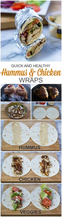 Hummus and chicken Wraps (Quick, Healthy, Adaptable