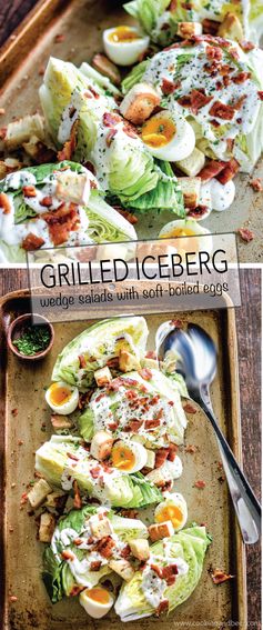 Iceberg Wedge Salads with Soft-Boiled Eggs and Grilled Bacon