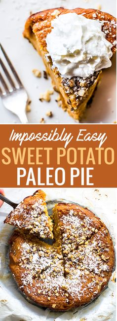 Impossibly EASY Paleo Sweet Potato Pie with Coconut