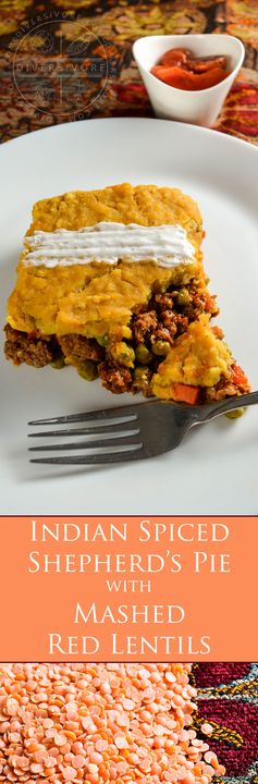 Indian Spiced Shepherd's Pie with Mashed Red Lentils