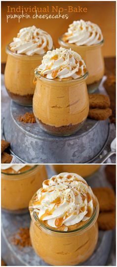 Individual No-Bake Pumpkin Cheesecakes