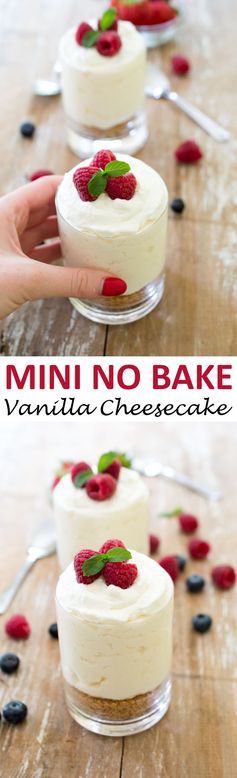 Individual No Bake Vanilla Cheesecakes