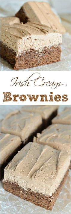 Irish Cream Chocolate Brownie with Irish Cream Frosting