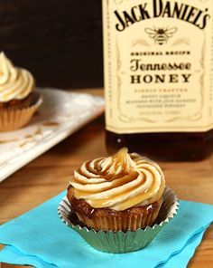 Jack Daniels Honey Whiskey Cupcakes with a Boozy Drizzle