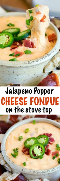 Jalapeno Popper Cheese Fondue (StoveTop