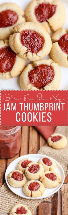 Jam Thumbprint Cookies (GF, Vegan