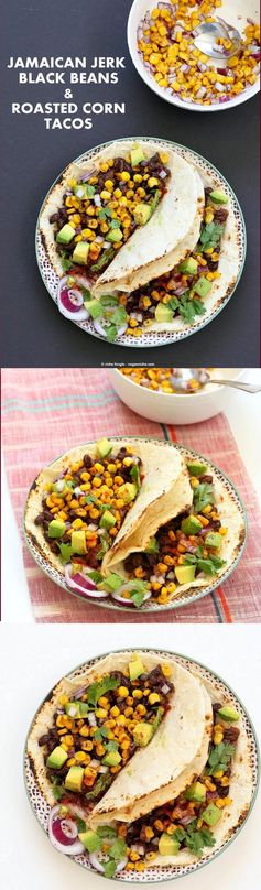 Jamaican Jerk Black Bean Tacos with Roasted Corn Salsa