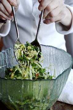 Kale & Cabbage Salad w/ almonds and mustard vinaigrette