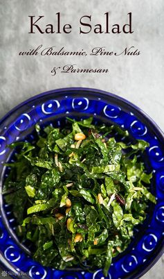 Kale Salad with Balsamic, Pine Nuts, and Parmesan