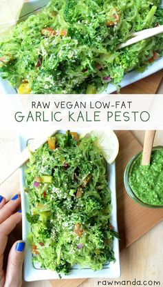 Kelp Noodles + Garlic Kale Pesto