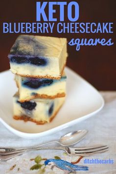 Keto Blueberry Cheesecake Squares