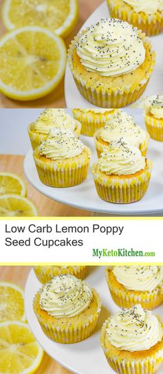 Ketogenic Lemon Poppy Seed Cupcakes