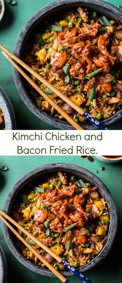 Kimchi Chicken and Bacon Fried Rice