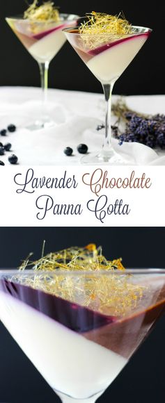 Lavender Chocolate Panna Cotta With Blueberry Jello