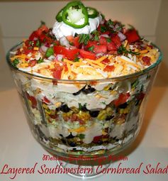 Layered Southwestern Cornbread Salad