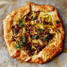 Leek and Potato Galette with Pistachio Crust