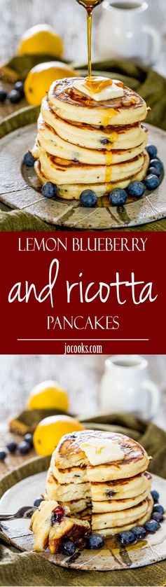 Lemon Blueberry and Ricotta Pancakes