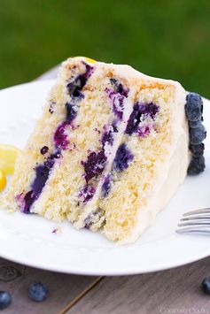 Lemon Blueberry Cake with Cream Cheese Frosting