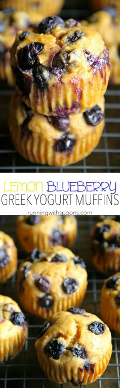 Lemon Blueberry Greek Yogurt Muffins