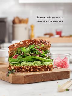 Lemon Edamame Avocado Sandwiches