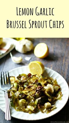 Lemon Garlic Brussel Sprout Chips