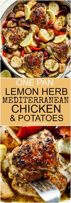 Lemon Herb Mediterranean Chicken + Potatoes (One Pot