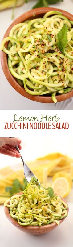 Lemon Herb Zucchini Noodle Salad