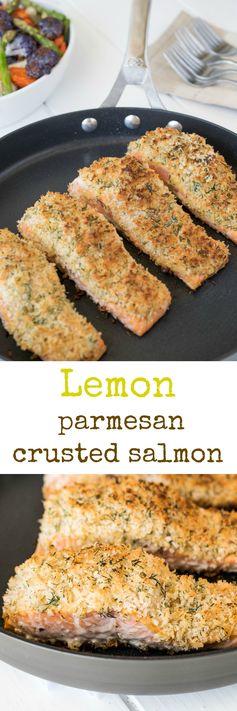 Lemon parmesan crusted salmon