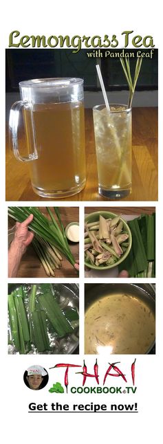 Lemongrass and Pandan Iced Tea - น้ำตะไครใบเตย - Nam Dakrai Bai Teuy