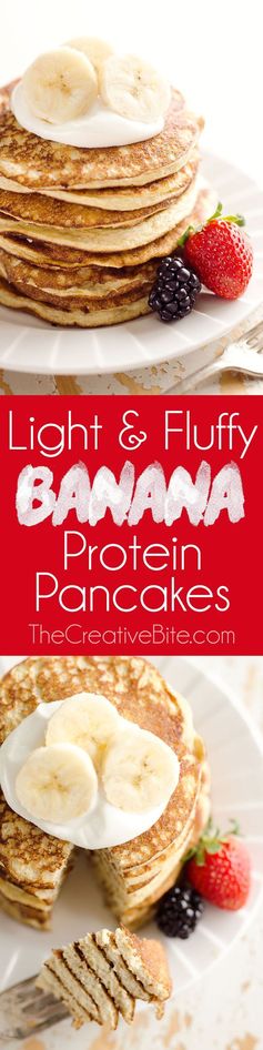 Light & Fluffy Banana Protein Pancakes