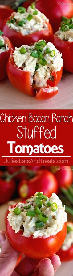Light Bacon Ranch Chicken Salad Stuffed Tomatoes