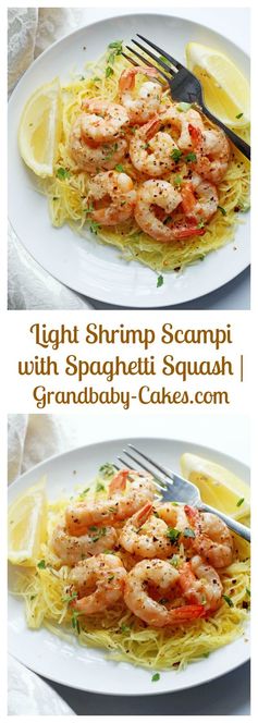 Light Shrimp Scampi with Spaghetti Squash