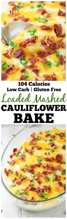 Loaded Mashed Cauliflower Bake