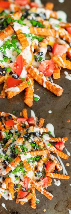 Loaded Mexican Sweet Potato Cheese Fries