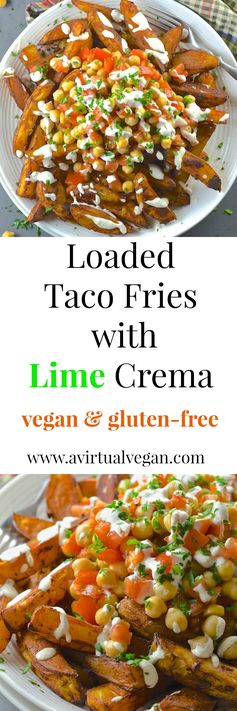 Loaded Taco Fries with Lime Crema