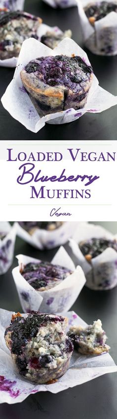 Loaded Vegan Blueberry Muffins