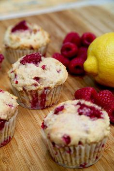 Low-Sugar, High-Protein Lemon Raspberry Muffins