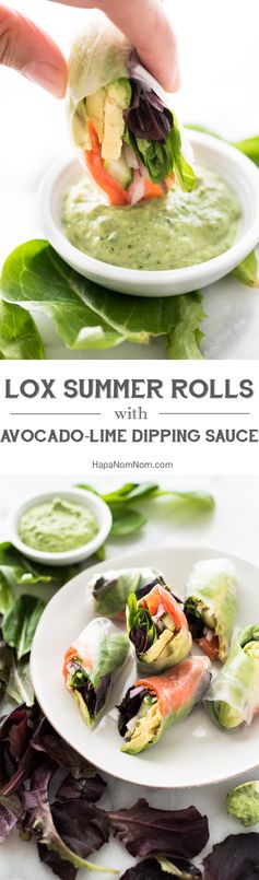 Lox Summer Roll with Avocado-Lime Dipping Sauce