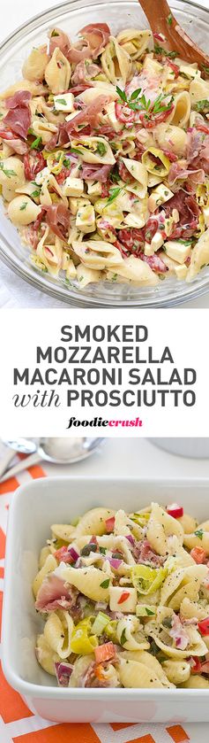 Macaroni Salad with Smoked Mozzarella and Proscuitto